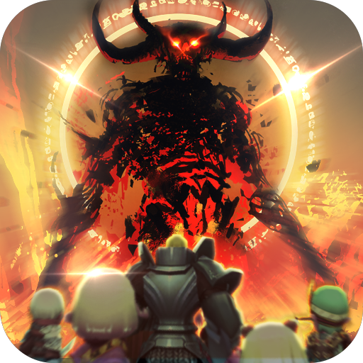 A raid party facing a towering boss in Raid Manager